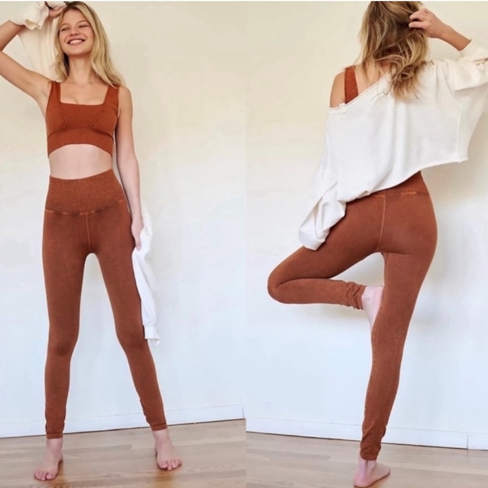NWT Free People Good Karma Leggings, Toasted Coconut